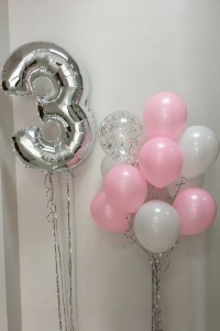 Набор шариков на празднование 3 лет девочки