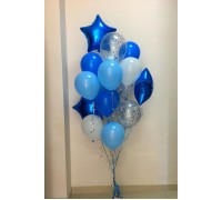 Фонтан из шаров "Синие счастье"