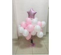 Гелиевые шары латексные "Розово-белые"