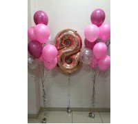 2 Фонтана и цифра из шаров на день рождение "Волшебный"