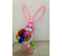 Розовая Зая с цветами