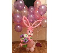 Набор из 21 шара и зайка с цветами