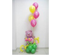Мишка на клумбе на рождение дочки
