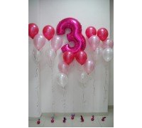 Фольгированная цифра 3 и 6 фонтанов