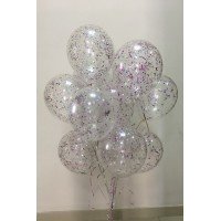 11 гелиевых шаров с конфетти