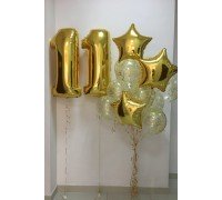 Цифра 11 и фонтан из шаров