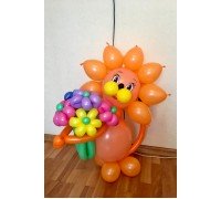 Лёва с цветами