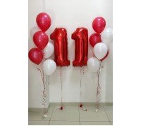 Набор шаров на день рождения №1 Алый