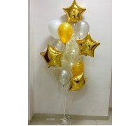 Фонтан из шаров "Золотые звезды"