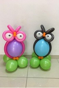Фигура из шаров "Парочка совят"